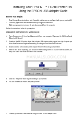Epson FX-880 - Impact Printer Install Manual