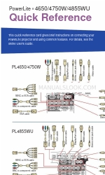 Epson PowerLite 4855WU Quick Reference Card