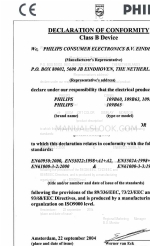 Philips 109B60-27B Declaración de conformidad