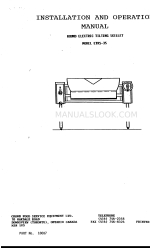 Crown Food Service Equipment ETRS-35 설치 및 운영 매뉴얼