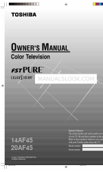 Toshiba 14AF45 Owner's Manual