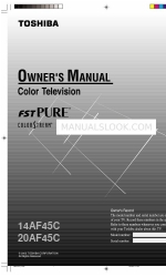 Toshiba 14AF45C, 20AF45C Owner's Manual