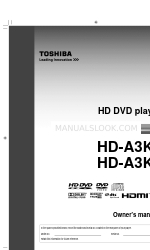 Toshiba HD-A3 - HD DVD Player Manual del usuario