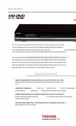 Toshiba HD-D3 - HD DVD Player Especificaciones