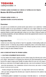 Toshiba HD-EP30 Informasi Pembaruan Firmware