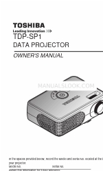 Toshiba TDP-SP1U - SVGA DLP Projector 소유자 매뉴얼