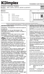 Dimplex 402TSF Instructions d'installation et d'utilisation