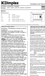 Dimplex 402TSF Instructions d'installation et d'utilisation