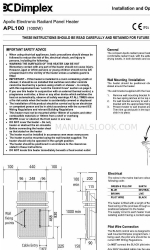 Dimplex Apollo APL100 Installazione e funzionamento Manutenzione