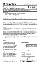 Dimplex BFH24R Instrucciones de instalación y funcionamiento