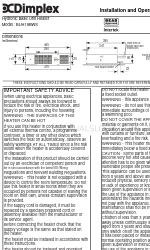 Dimplex BUH19BWS Instructions d'installation et d'utilisation