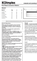 Dimplex PLX 500 Installation And Operating Instructions