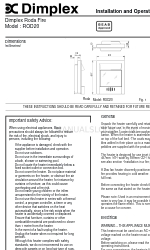 Dimplex Roda Fire ROD20 Instruções de instalação e de utilização