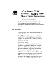 3Com Impact External ISDN Modem Instruções de início rápido