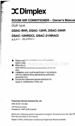 Dimplex DSAC-12HR 소유자 매뉴얼