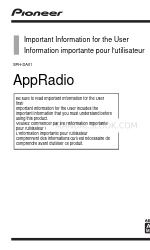 Pioneer AppRadio SPH-DA01 Важная информация для пользователя
