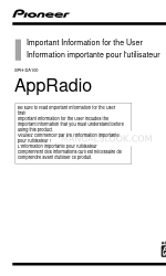Pioneer AppRadio SPH-DA100 Информация о пользователе