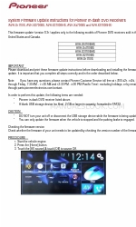 Pioneer AVH-X5700BHS System Firmware Update Instructions