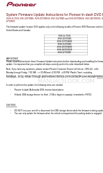 Pioneer AVH-X5700BHS System Firmware Update Instructions