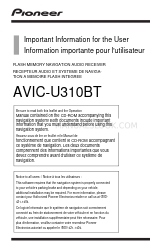 Pioneer AVIC-U310BT Wichtige Informationen Handbuch