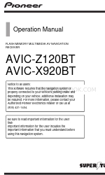 Pioneer AVIC-Z120BT Operation Manual