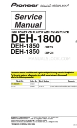 Pioneer DEH-1800UC Service-Handbuch