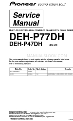 Pioneer P47DH - DEH Radio / CD Player Service Manual