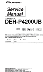 Pioneer Super Tuner IIID DEH-P4200UB Manual de serviço