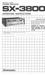 Pioneer SX-3800 Manual de Instruções