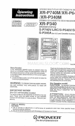 Pioneer XR-P740M Operating Instructions Manual