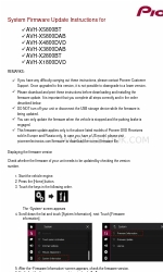 Pioneer AVH-X5800DAB Instructions pour la mise à jour du micrologiciel