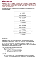 Pioneer DEH-S4000BT Instrucciones de actualización del firmware del sistema