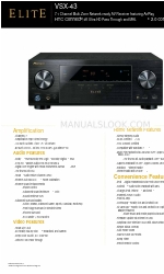 Pioneer Elite VSX-43 Інформаційний лист