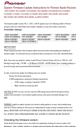 Pioneer MVH-S720BHS Firmware Update Instruction