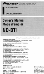 Pioneer ND-BT1 Owner's Manual