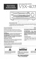 Pioneer VSX-403 Operating Manual