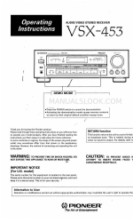 Pioneer VSX-453 Manuel d'utilisation