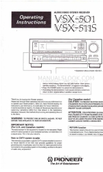 Pioneer VSX-501 Instructions d'utilisation