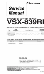 Pioneer VSX-839RDS Service Manual