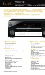 Pioneer VSX03TXH - Elite AV Receiver Scheda tecnica