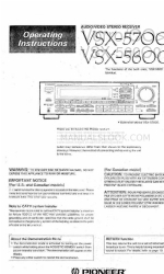 Pioneer VSX-5700S Operating Instructions Manual