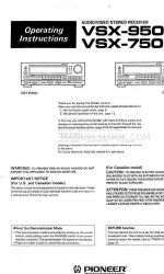 Pioneer VSX-9500S VSX-7500S Operating Instructions Manual