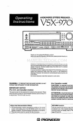 Pioneer VSX-9700S Operating Instructions Manual