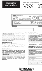 Pioneer VSX-D3S Instructions d'utilisation