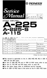 Pioneer A-225-S Manuel d'entretien