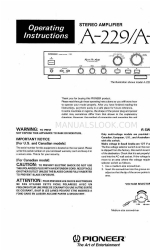 Pioneer A-229 Operating Instructions Manual