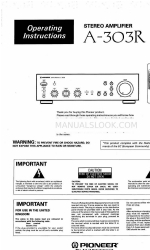 Pioneer A-303R Operating Instructions Manual