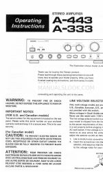 Pioneer A-333 Operating Instructions Manual