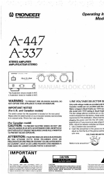 Pioneer A-337 Manuel d'utilisation