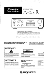 Pioneer A-351R Operating Instructions Manual